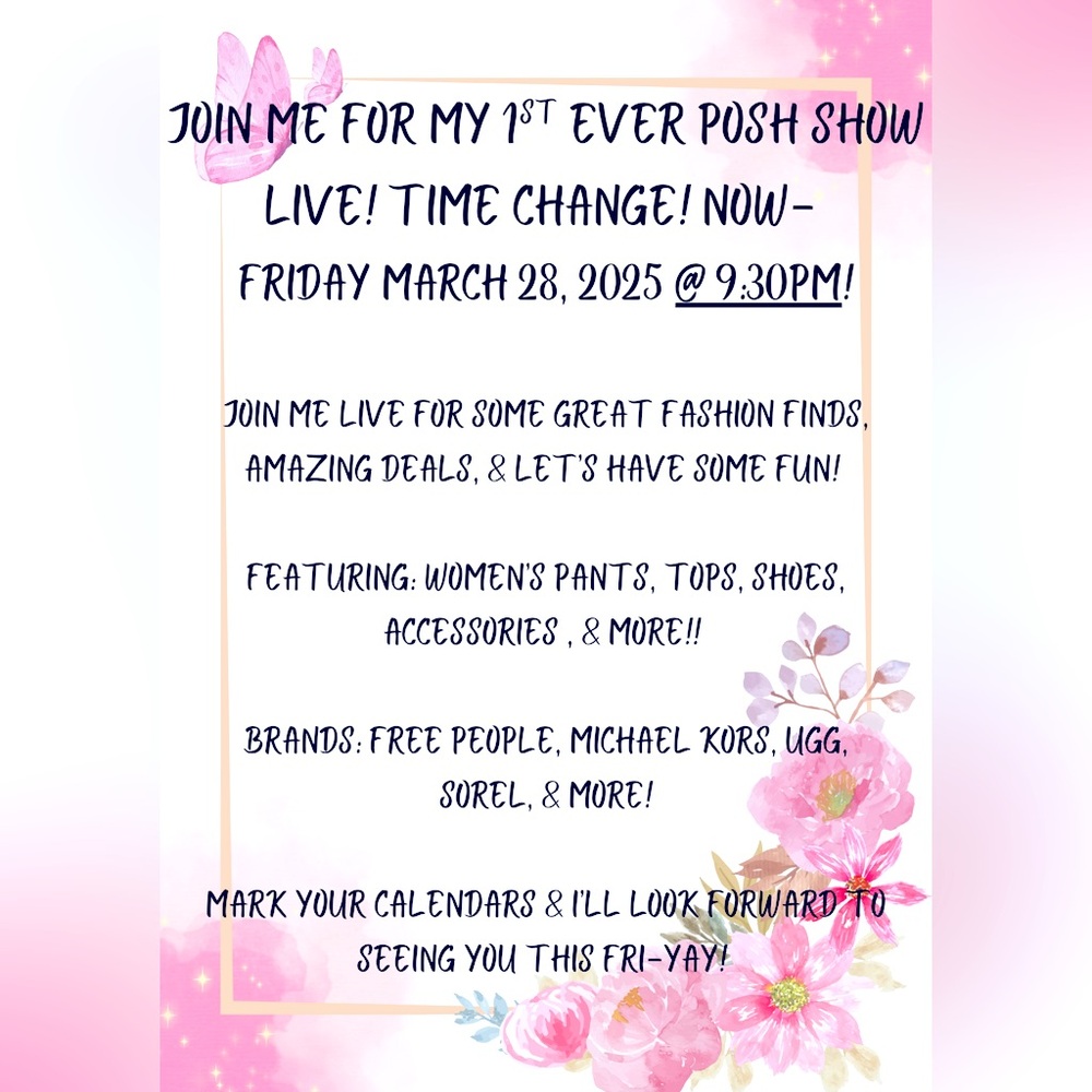 Time change! Join Me For My 1st Posh Show Live! 🥳